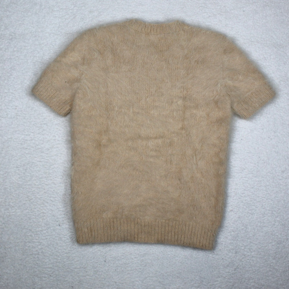 Michael Kors 80% Angora Sweater Women Medium Tan Nude Fuzzy Luxury Soft Designer - Picture 2 of 10
